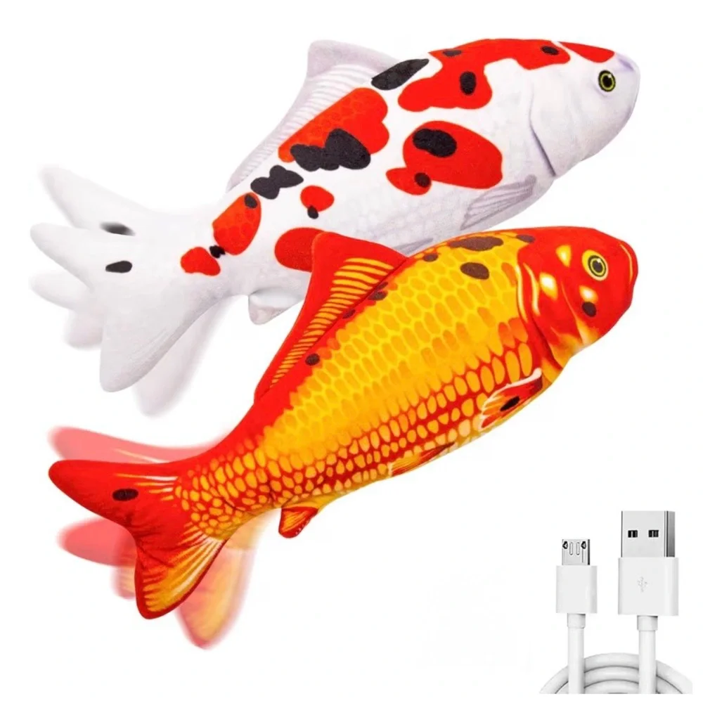 Interactive Koi Fish Cat Toy - Red and White